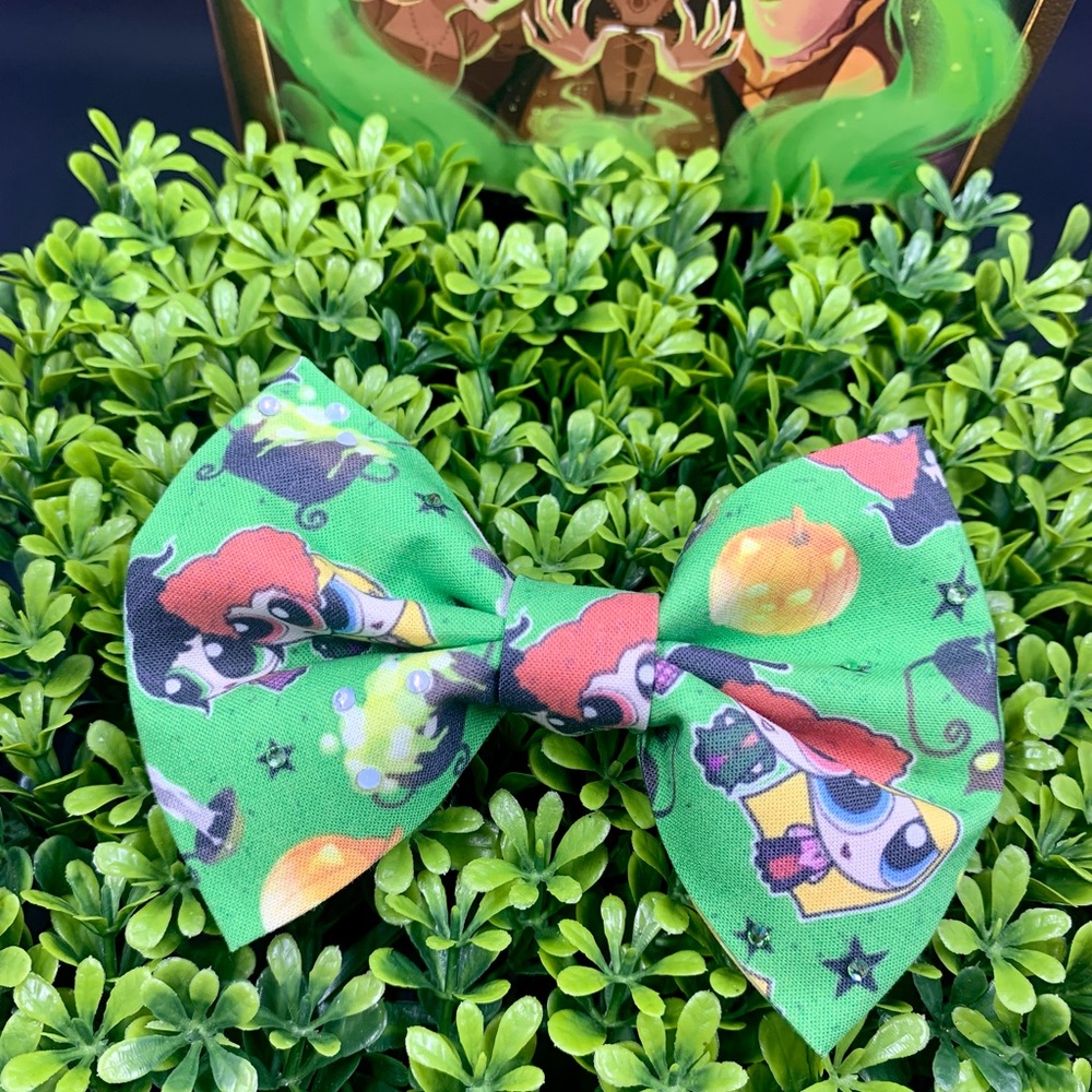 Hocus pocus /powe puff girls fabric hair bow
